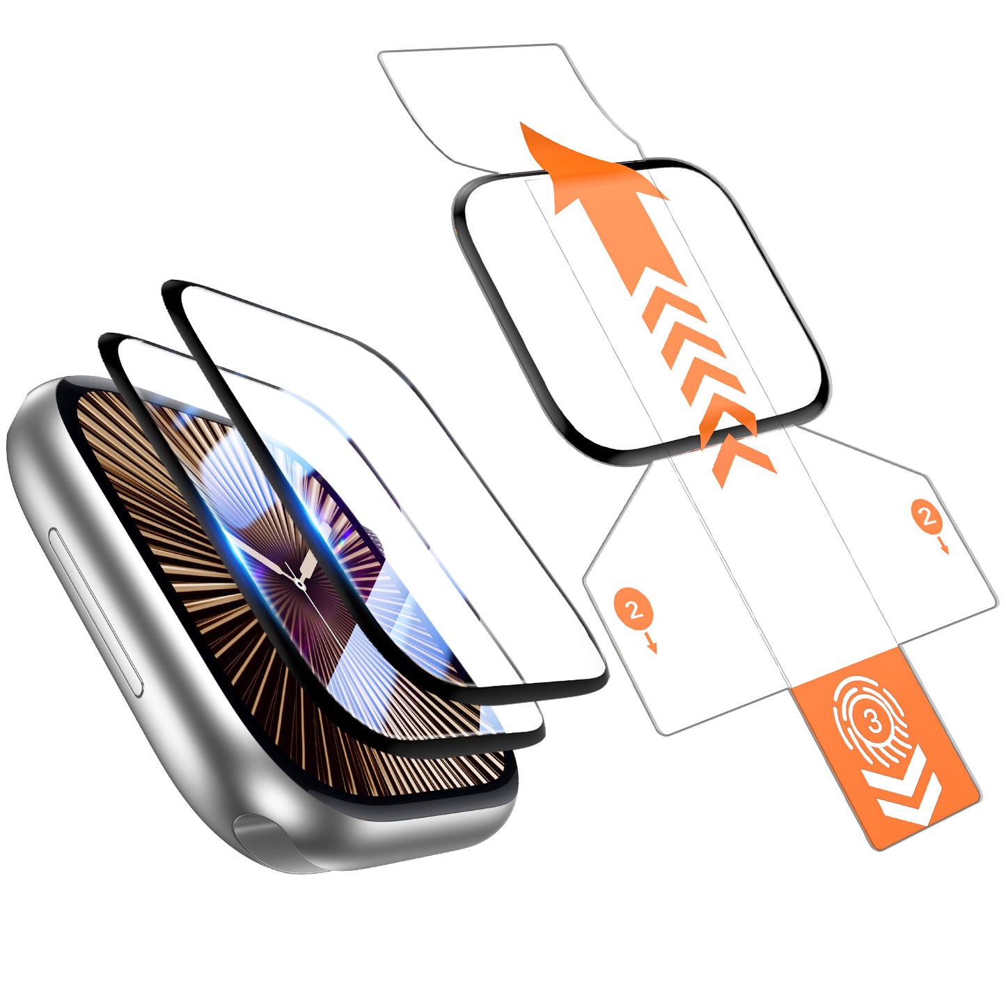 Chtoocy [2 Pack] Screen Protector for Apple Watch Series 10 42mm [Strong Absorption] [Easy Installation Kit] Anti-Scratch HD Clear Touch Sensitive Soft Film Full Coverage Accessories for iWatch