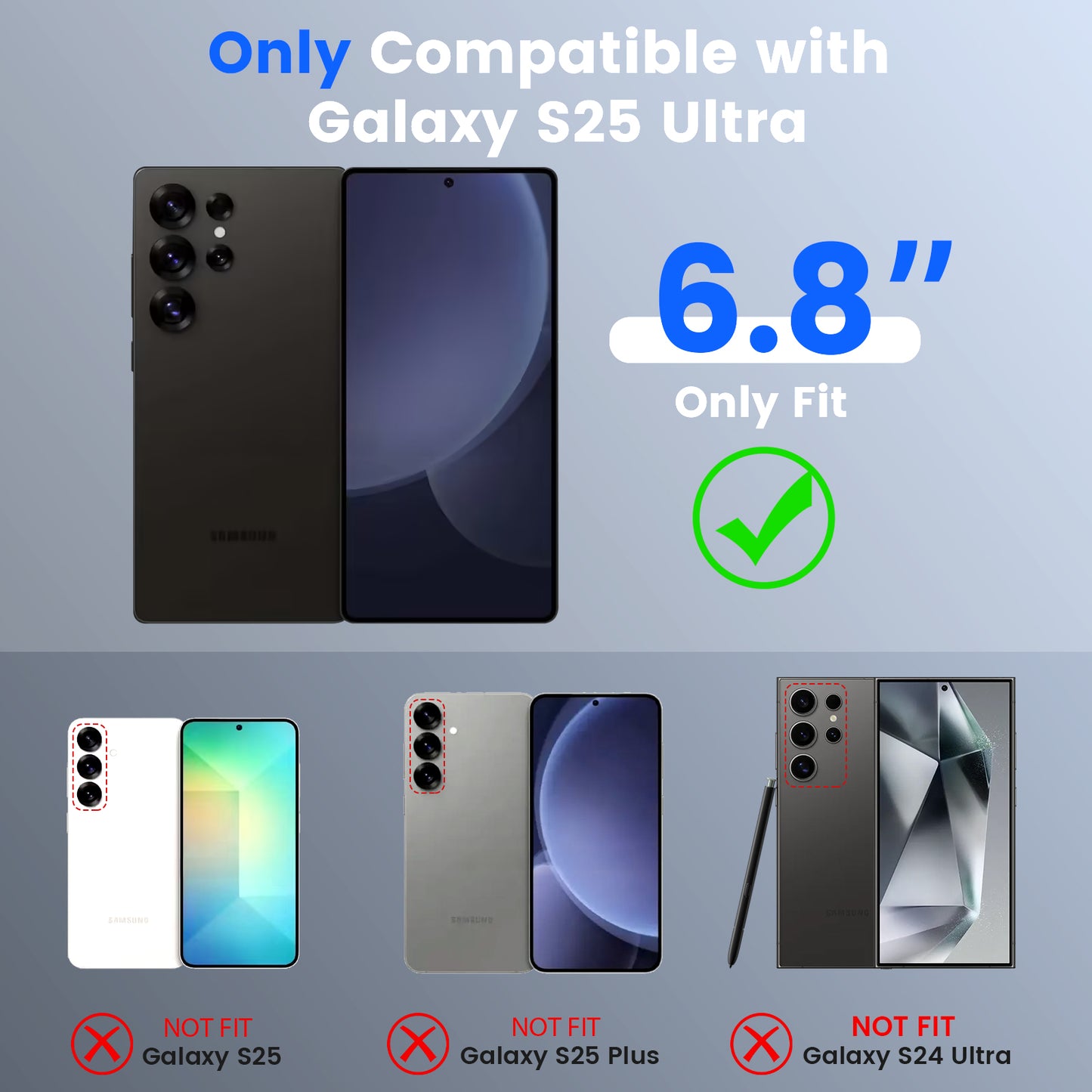 Chtoocy for Samsung Galaxy S25 Ultra Case with Slide Camera Cover & Kickstand, Compatible with Magnetic Car Mount Holder Hard Shell Heavy Duty Shockproof Phone Cover for Galaxy S25 Ultra 6.8" 2025-Blue