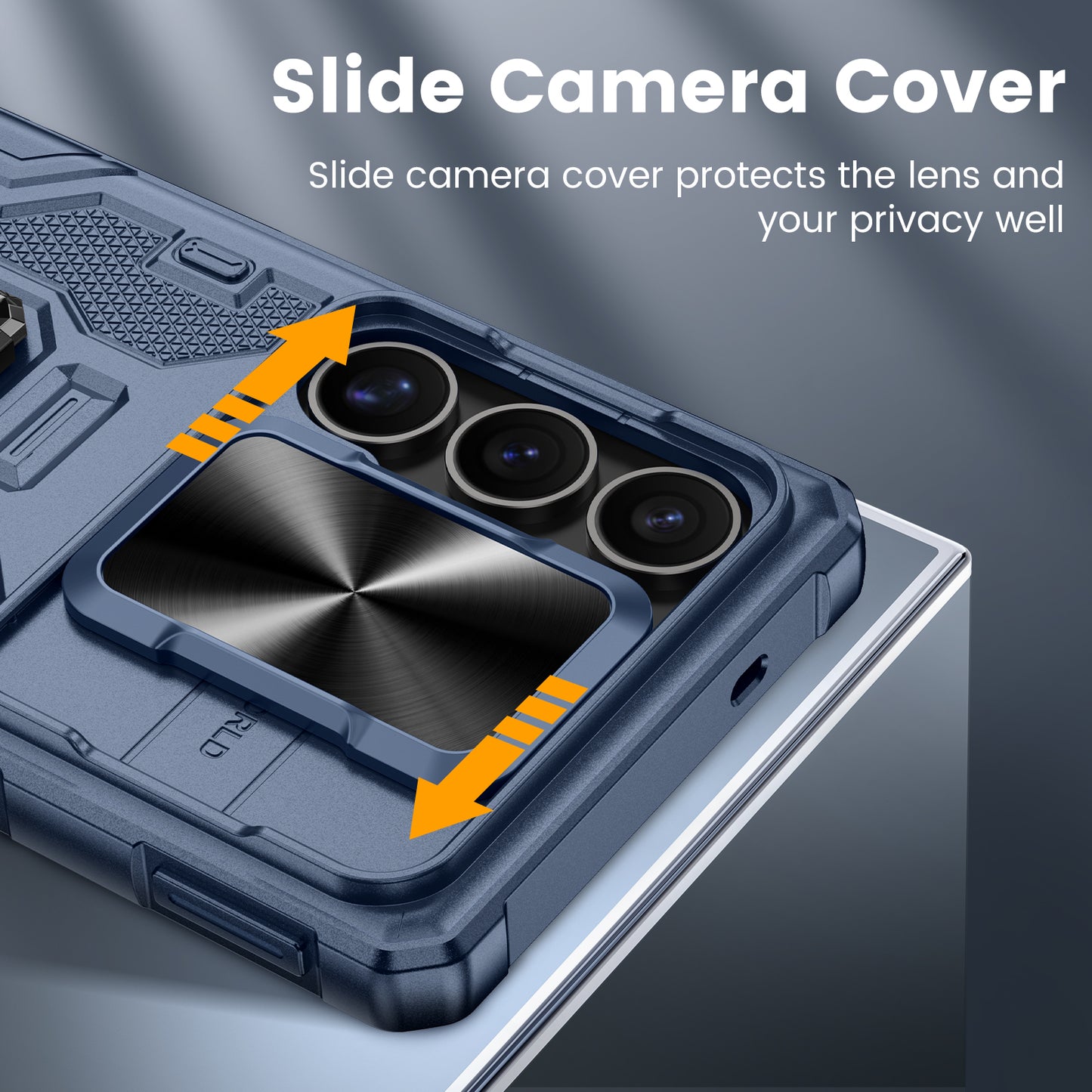 Chtoocy for Samsung Galaxy S25 Ultra Case with Slide Camera Cover & Kickstand, Compatible with Magnetic Car Mount Holder Hard Shell Heavy Duty Shockproof Phone Cover for Galaxy S25 Ultra 6.8" 2025-Blue